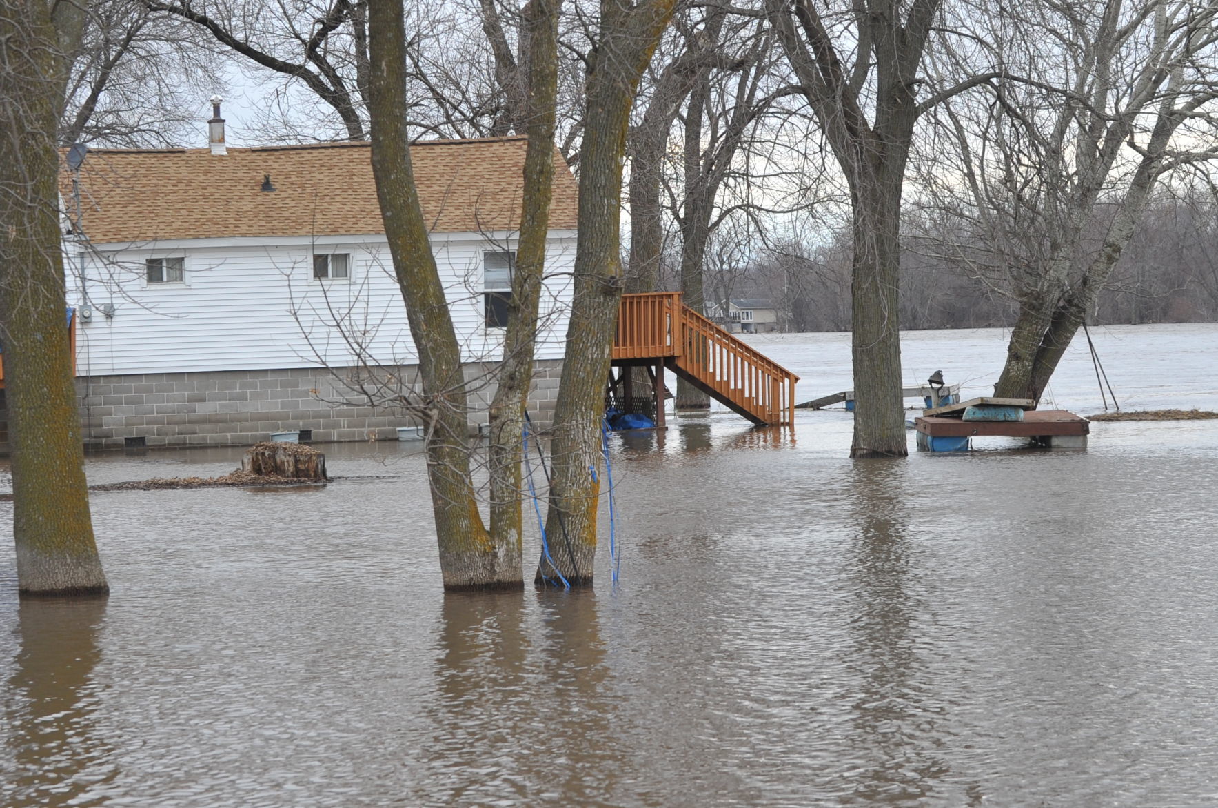 Rock river flooding in Moline